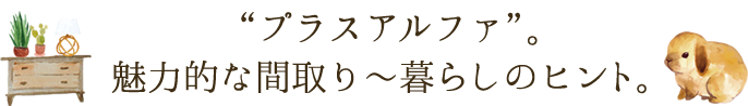 プラスアルファ。魅力的な間取り～暮らしのヒント。